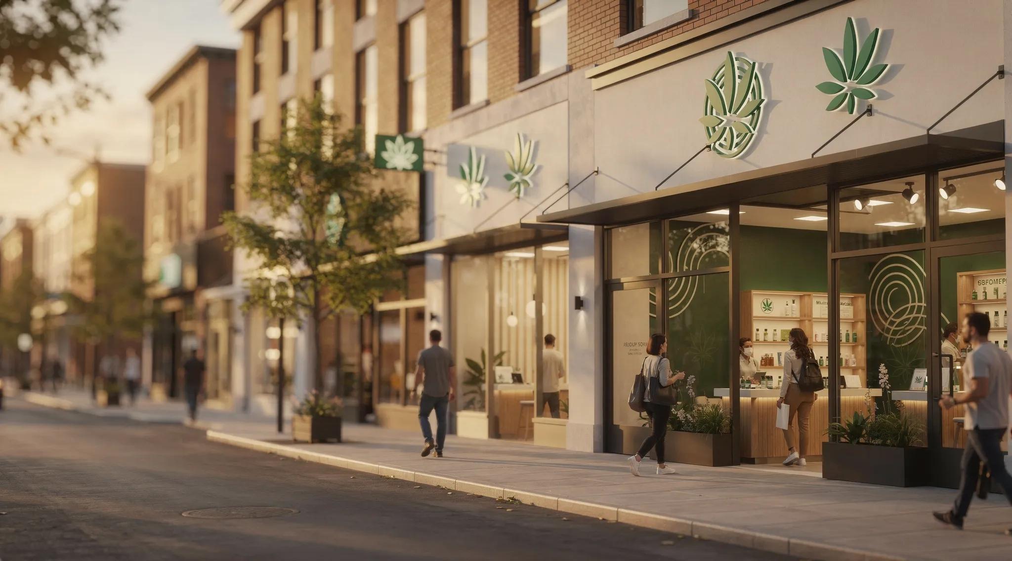 A-Z Supply Dispensary storefront in Bloomfield NJ, featuring cannabis leaf logo and welcoming customers for convenient legal cannabis access.