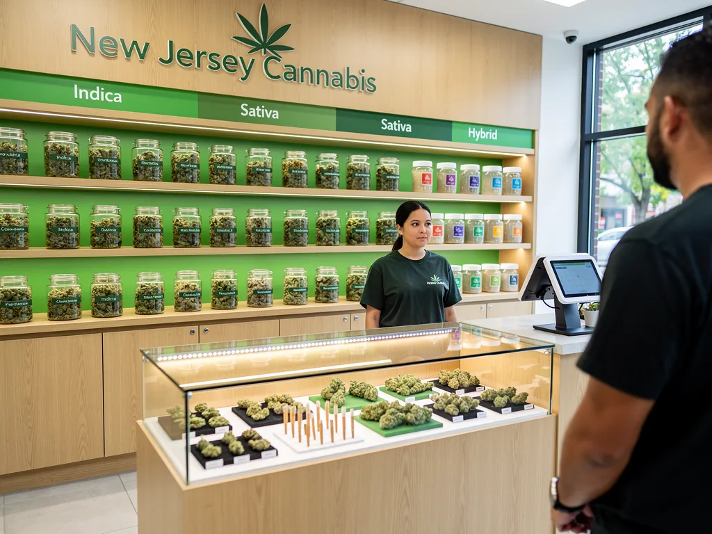 Licensed cannabis dispensary interior in Bloomfield NJ serving Verona area adults with quality flower selections